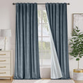 Lazzzy Blue Blackout Velvet Curtains 108 Inch Long Thermal Insulated Lined Curtain Drapes Luxury Back Tab Window Treatments for Bedroom Living Room 2 Panels, 52 x 108 Inch, Aegean Blue