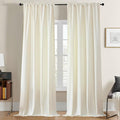 Joydeco White Velvet Curtains 108 inch Length 2 Panels, Luxury Blackout Rod Pocket Thermal Insulated Window Curtains, Super Soft Room Darkening Drapes for Living Dining Room Bedroom,W52 x L108 inches