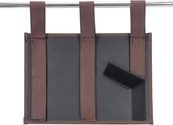 Hanging Bedside Caddy, Bedside Storage Organizer for Magazine, Phone, Remote control (Classic4 Pockets-Coffee)