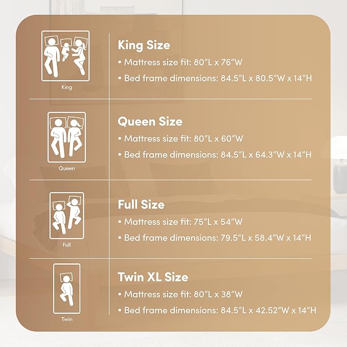 Thor Premium Solid Wood Bed Frame King, Platform Bed, Japanese Joinery Bed Frame, Wood Slat Support, No Box Spring Needed, Easy Assembly, Minimalist & Modern Style (Light Oak)
