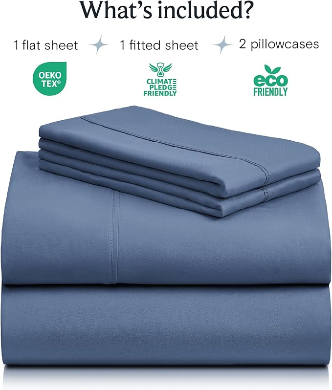 LuxClub 4 PC California King Sheet Set, Deep Pockets Wrinkle Free Cooling Bed Sheets Hotel Bedding for Women, Men, Includes 1 Fitted Sheet, 1 Flat Sheet and 2 Pillowcases-Oxford