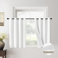 ChrisDowa 100% Blackout Pure White Solid Curtains 54 Inches Long 2 Panels for Bedroom Living Room,Farmhouse Room Darkening Thermal Insulated Soundproof Grommet Top Window Treatment Drapes,52x54