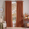 Lazzzy Velvet Blackout Curtains Thermal Insulated Room Window Drapes Super Soft Luxury Curtains for Living Room Bedroom Rod Pocket 2 Panels, Burnt Orange, 52" W x 90" L