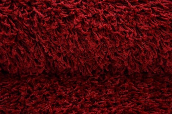 Unique Loom Solid Shag Collection Area Rug (9' x 12' 2" Rectangle Cherry Red)