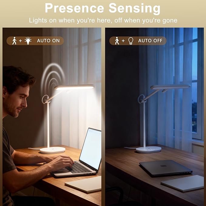 LED Desk Lamp with CRI 98, Advanced Eye-Caring Bright Desk Light for Crafting, Home Office & Kids Studying, Multi-Angle Adjustable, Dimmable Full Spectrum with Touch & Gesture Control