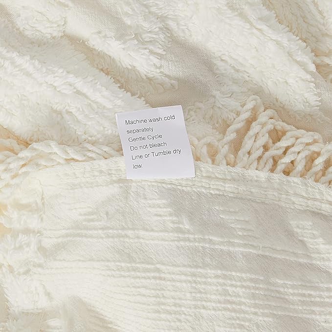 Beatrice Home Fashions Medallion Chenille Bedspread, Full, Ivory