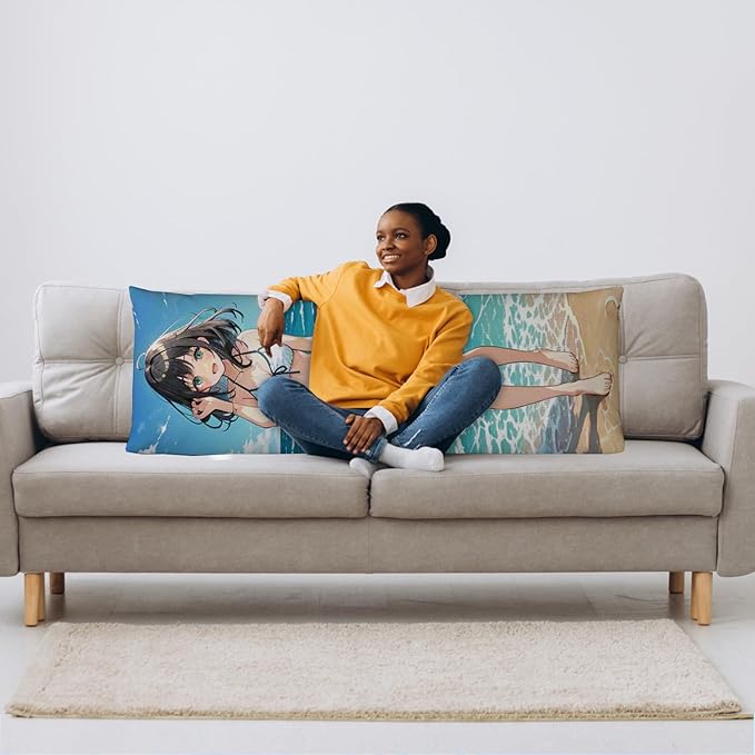 Custom Body Pillow, Body Pillow Case, Double-Sided Design, Custom Pillows with Picture, for Birthdays, Valentine's Day, Christmas, Wedding Anniversaries（54in*20in）