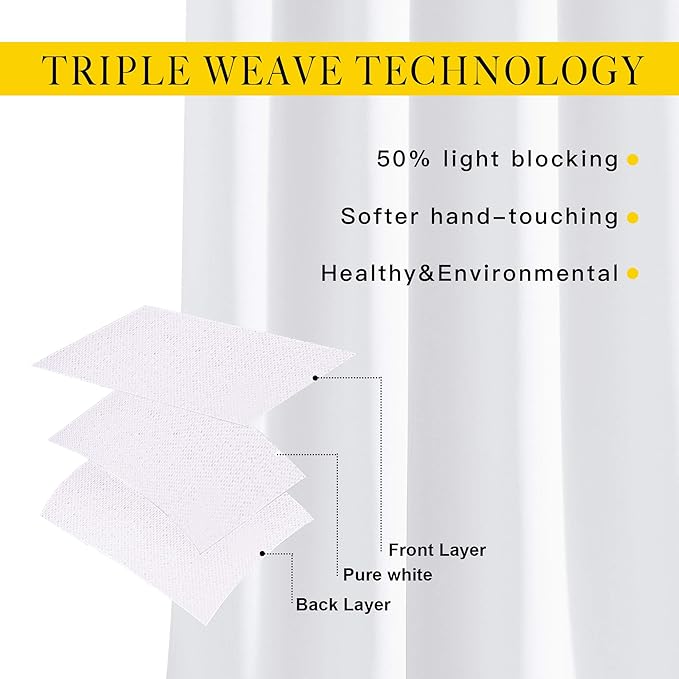 NICETOWN Sliding Door Curtain Window Treatment for Living Room, Energy Smart Thermal Insulated Extra Wide Solid Blackout Curtains/Drapes for Patio Door (Pure White, W80 x L84)