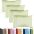 Queen Pillow Cases Set of 4 - Ultra Soft Hotel Quality Pillowcase Covers - Comfy, Cozy & Wrinkle Free - Shrinkage & Fade Resistant - Machine Washable Pillow Protectors - 4 Piece Set - Light Sage Green
