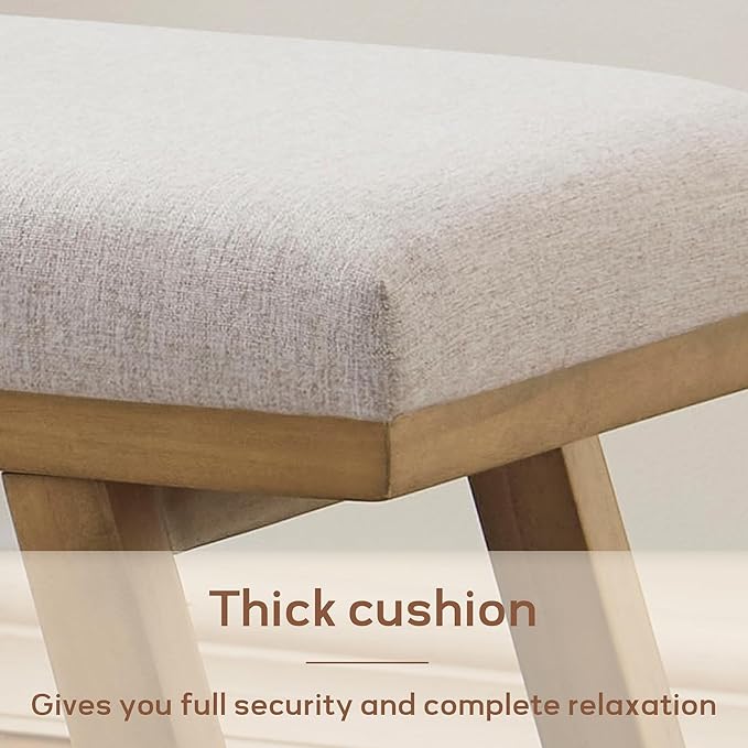 45" Entryway Bench Upholstered Storage Bench for Bedroom Shoe Rack Bench for Living Room, Hallway, Mudroom, Balcony, Sturdy Indoor Bench Seat Holds Up to 300 lbs (Light Grey)