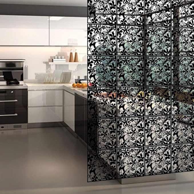 12＋4PCS KEIBIKEIDI Hanging Room Divider Screens Made of Environmentally PVC, Simple and Modern Black Hanging Panel Screen for Decoration Home, Livingroom,Bedroom, Kitchen, Dining Room,Hotel and Bar