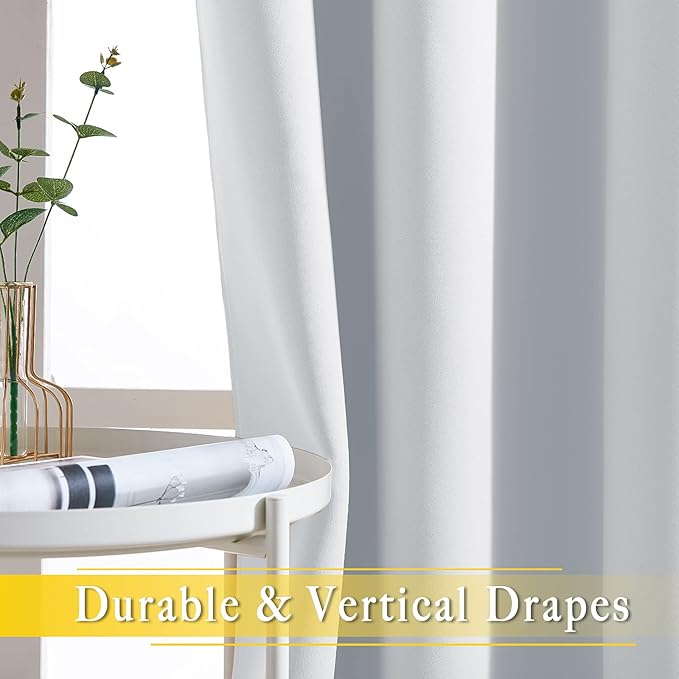 NICETOWN Patio Door Curtain Vertical Blinds, Reduce Sunlight Grommet Top Room Divider Curtain Panel Screen Partitions for Furniture Protecting (Greyish White, 80 inches Wide x 84 inches Long)