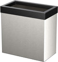 Gatco Modern Rectangle Wastebasket, Satin Nickel and Matte Black Combo - Stainless Steel Trash Can with Removable Lid, Leakproof, 3 Gallon Capacity for Bathroom, Bedroom, Kitchen, or Office