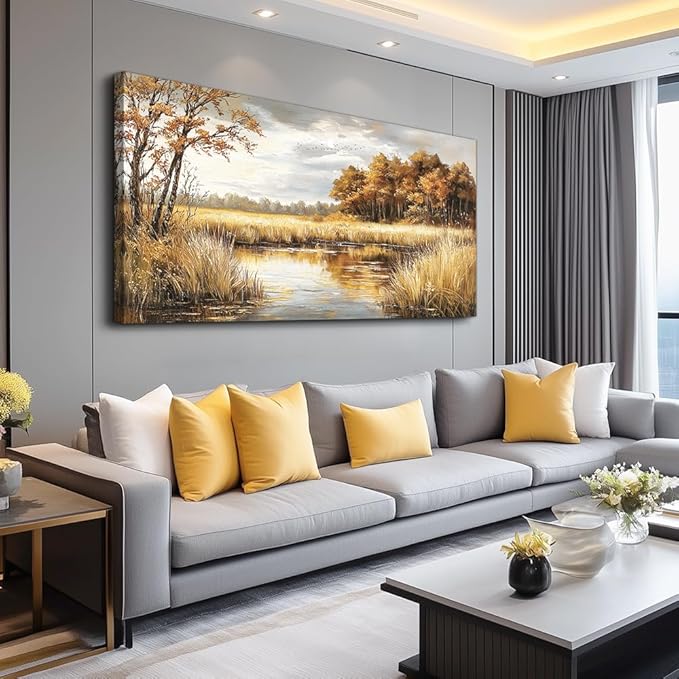 ERQINHUA Large Wall Decor Canvas Painting Wall Art For Bedroom Living Room Decor Lake Surface Landscape Painting Artwork Print For Home Decor Room For office Farmhouse Room Wall Decoration 30x60 In
