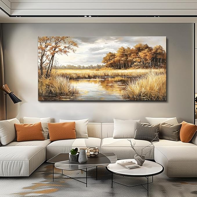 ERQINHUA Large Wall Decor Canvas Painting Wall Art For Bedroom Living Room Decor Lake Surface Landscape Painting Artwork Print For Home Decor Room For office Farmhouse Room Wall Decoration 30x60 In