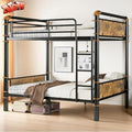 Upgraded & Stronger Heavy Duty Metal Twin XL Over Twin XL Bunk Bed for Adults & Teens, Thickened More Stable Safer Bunkbeds (Greater Weight Capacity)