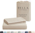 Bella Coterie Luxury Bamboo Viscose Queen Size Duvet Cover Set | 100% Organically Grown | Corner Ties | Ultra Soft | Cooling | Two Pillow Shams | 90 x 94 | No Insert [Dune]