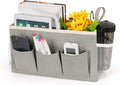 Ozzptuu Bedside Storage Caddy/Bedside Hanging Storage Bag for Headboards Bunk Beds Dorm Rooms Book Phone Magazine Holder (New Grey)