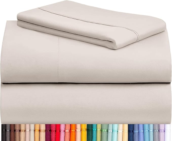 LuxClub 3 PC Twin Sheet Set, Deep Pockets Wrinkle Free Cooling Bed Sheets Hotel Bedding for Women, Men, Kids & Teens, Includes 1 Fitted Sheet, 1 Flat Sheet and 1 Pillowcase-Silky Soft Linen