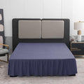 Bed Skirt Full Size Ruffled Bed Skirt with Split Corners, 14 Inch Drop Dust Ruffle Bed Skirts with Platform, Navy Blue