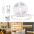 WOBANE Warm White LED Strip, Dimmable LED Light Strips with RF Remote and ETL Listed Adapter, 16.4ft Flexible Tape Lights for Kitchen,Under Cabinet,Bedroom, 3000K,300 LEDs Rope Light