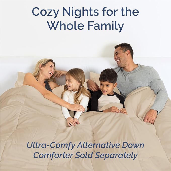 King 6 Piece Sheet Set - Cooling, Comfy & Breathable - Hotel Luxury Bedding, Includes Fitted Sheet for Women, Men, Kids and Teens - 1 Flat, 1 Fitted Sheet, 4 Pillowcases with Deep Pockets - Cream