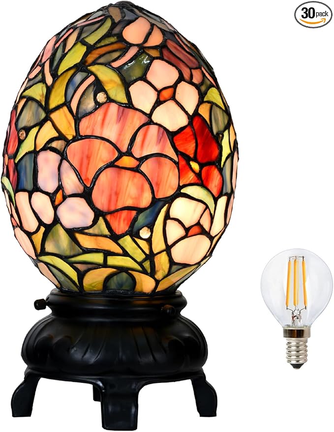 Egg Lamp - 12" H - Stained Glass Lamp - Unique Lamps - Tiffany Lamp Style (Egg lamp)