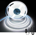 White COB LED Strip Lights 32.8ft, 6500K Dimmable Ultra Bright Daylight White 24V LED Light, 3200 LEDs Flexible CRI 93+ COB Light strips for room, Mirror, Kitchen, Bedroom（Remote control not included）