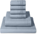 Mellanni Queen Sheet Set - 6-Piece Iconic Collection Bedding, (Including 4 Pillowcases), 16-Inch Deep Pocket, Easy Care, Extra Soft, Cooling Sheets, Brushed Microfiber - Blue Hydrangea