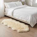 Premium Champagne Sheepskin Rug Genuine Double 2x6ft Pelt Fluffy Fur Rug for Bedrooms