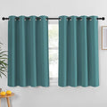 NICETOWN Blackout Curtain for Kids Room - Triple Weave Microfiber Home Thermal Insulated Solid Ring Top Blackout Panel/Drape for Bedroom(Sea Teal, 1 Panel, 52 x 54 inches)