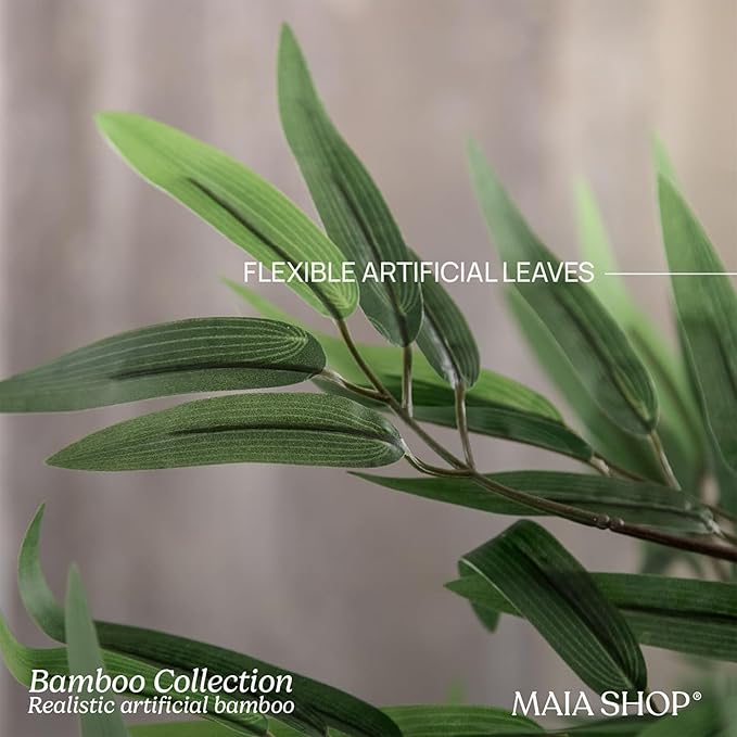 Maia Shop 5ft Artificial Bamboo Tree Plant for House, Apartment or Office – Realistic Fake Indoor Plants for Living Room, Bedroom, Bathroom, Entryway or Patio – Faux Greenery for Home Décor