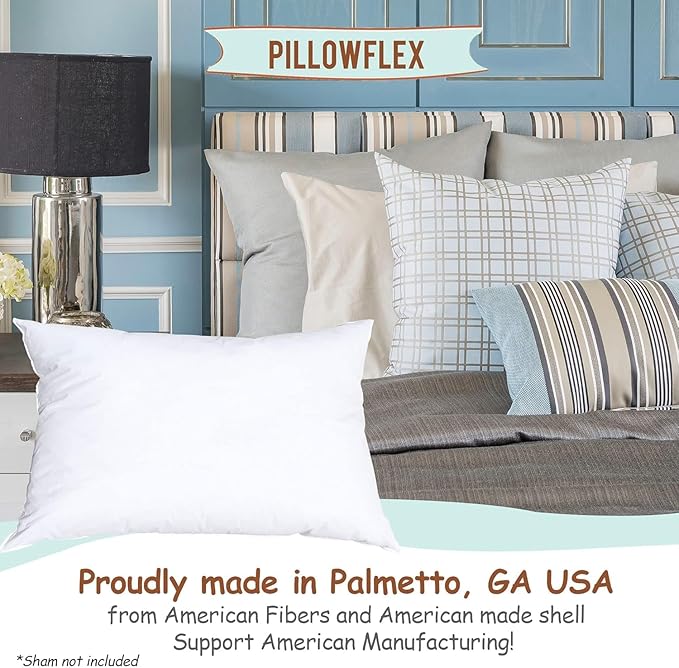 Pillowflex Synthetic Down Pillow Insert - 12x30 Down Alternative Pillow, Ultra Soft, Large Rectangle Body Sleeping Pillow, Lumbar, Long, Back - 1 Decorative Pillow Form