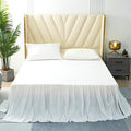 TSUTOMI Bed Skirt Twin Size Ruffled Bed Skirt with Split Corners, 22 Inch Drop Dust Ruffle Bed Skirts with Platform, Gathered Style, 100% Microfiber,White