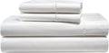 Lane Linen White Queen Sheet Set - 100% Cotton Striped Sheets for Queen Size Bed, Satin Soft Luxury Striped Sheets Queen Size, Deep Pocket Fitted Sheets - 4 PC Bedding Sheets & Pillowcases Set - White