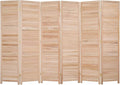 Bonnlo Wood Room Divider Privacy Screen, 5.9 Ft Tall Folding Partition Wall Divider, Indoor Freestanding Hinged Space Separator (Natural, 6 Panel)