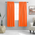DONREN 72 Inch Long Room Darkening Bedroom Curtains - Tangerine Orange Blackout Thermal Insulated Window Treatment Drapes for Livingroom Door Curtains,W 52 x L 72,2 Panels
