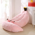 Banana Bean Bag Chair with Ottoman, Floor Sofa Bed with Footrest, Comfy Convertible Lounger for Adults, Plush Couch for Bedroom, Living Room or Dorm, L-Pink