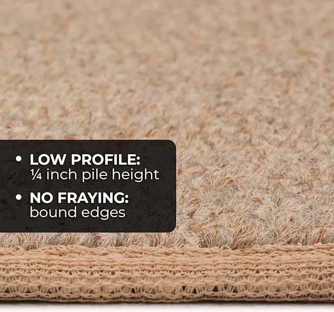 House, Home and More Skid-Resistant Carpet Indoor Area Rug Floor Mat - Pebble Beige - 3 Ft X 3 Ft - Non Slip Rubber Backing, Stain Resistant, Dog Friendly, Living Room Bedroom Kitchen Entryway