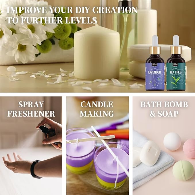 Essential Oils Set-Essential Oils for Diffuser for Home,Diffuser Oils Scents for Aromatherapy,Laundry,Candle&Soap Making,Humidifiers 6 X 10ML
