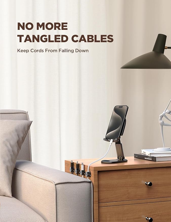 9 Pack Cable Management Cord Holder, JOYROOM Magnetic Cable Clips Adhesive Wire Hider, Cord Organizer for Desk Bedside Nightstand Table Desktop USB Wall Car Office Workspace Accessories, Black