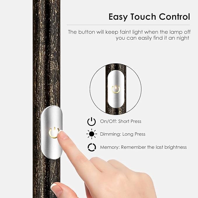 Floor Lamp, Standing Lamp, 20W 2000LM LED Torchiere Floor Lamp, Stepless Dimmable, Touch Control, 3000K Daylight, 50000hrs Lifespan, Floor Lamps for Living Room, Standing Lamps for Bedroom,Bronze