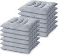 Geetery 12 Pcs Floor Pillows for Classroom Bulk Square Seating Cushions for Floor Chair School Kindergarten Reading Corner, 15.7'' Large Thick Meditation Cushions Yoga Nursery Daycare (Grey)