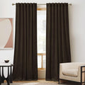 RYB HOME Dark Brown Velvet Curtains 72 inches, Back Tab Soft Fabric Room Darkening Thermal Insulated Luxurious Home Decor Curtains for Living Room Bedroom, W 52" x L 72", 2 Panels Set