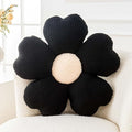 Kcvvcr Flower Throw Pillow, Cute Flower Shaped Pillow Decorative Throw Pillow for Bed Couch, Soft Daisy Pillows Floor Seating Cushion Cushions (14.9 Inch Black)