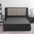 Black Bed Skirt Queen Size Ruffled Bed Skirt with Split Corners, Queen Bed Skirt 16 Inch Drop, TSUTOMI Queen Size Bed Skirt Black for Ruffled Bed Skirt with Split Corners, Bed Skirt Queen Size