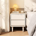 Solid Wood Nightstand White Night Stand with Drawers Mid Century Modern Nightstand with Storage,Wood Night Stand,Small Bedside Table for Bedroom,Living Room,Office,White Bedside Table