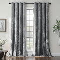 SMILETIME Grey Crushed Velvet Curtains 52x84 inch Luxurious Thermal Insulated Soundproof Drapes for Living Room Bedroom Office Soft and Durable Light-Filtering Window Treatments, 2 Panels