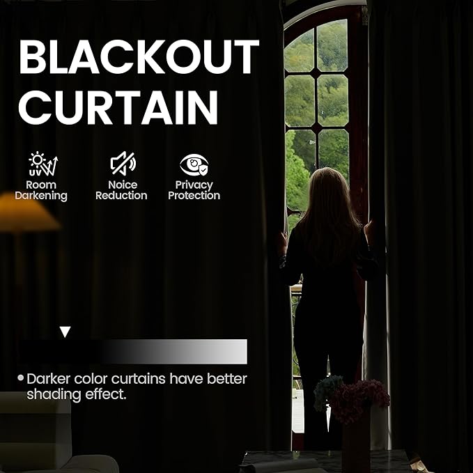 3-in-1 Layers Soundproof Curtains,Grommet Full Blackout Thermal Curtains for Living Room, Bedroom(1 Panel,Grey,50" x 63")