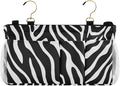 Bedside Caddy Hanging Bunk Bed Caddy Bed Organizer Hanging Pocket with 2 Hooks Bedside Storage Organizer Pocket Bag Holder White Black Zebra Print